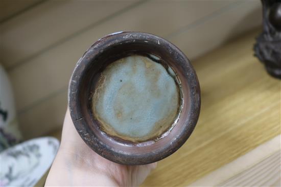A Chinese Jun type two handled vase, H.25.5cm